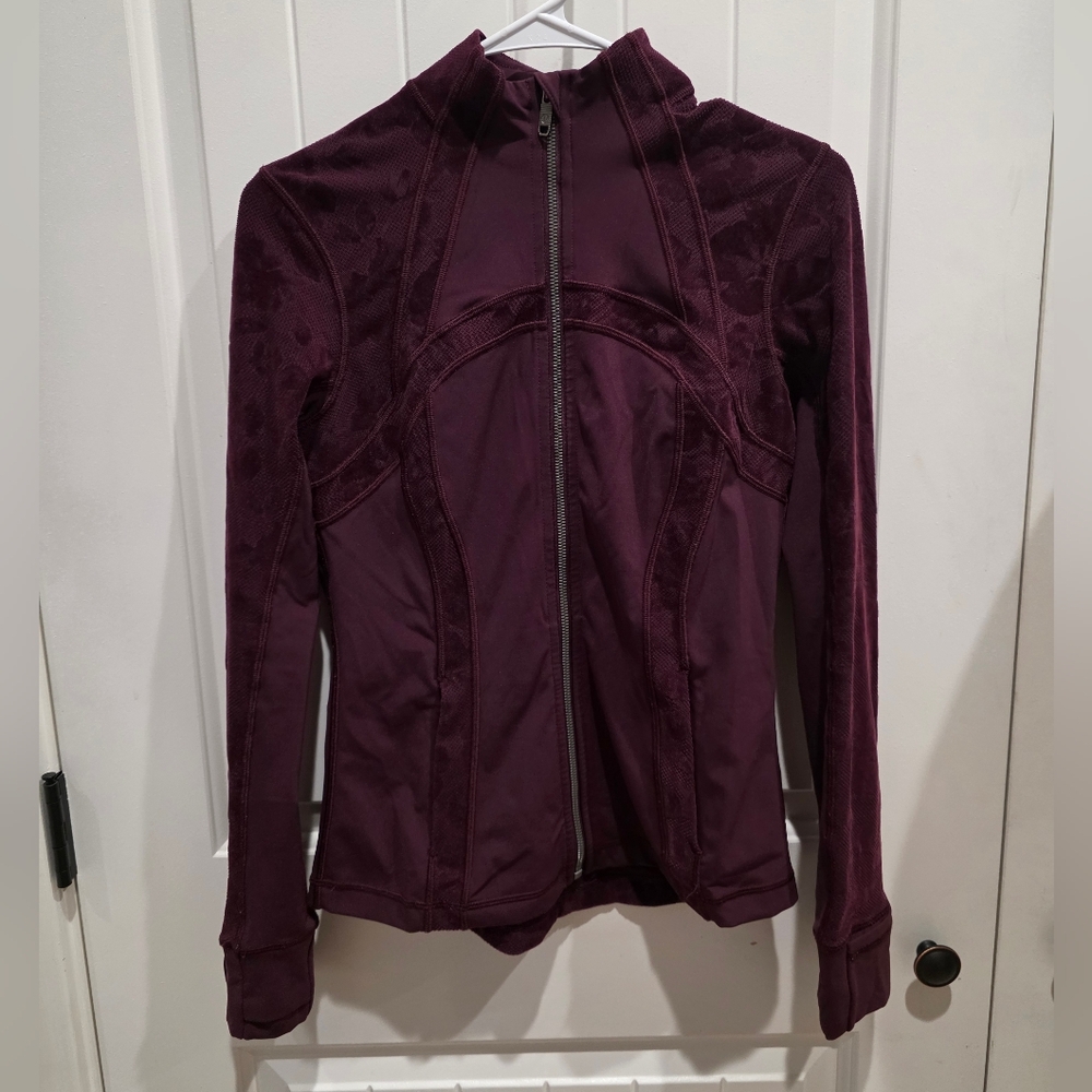Lululemon Special Edition Define Jacket Flocked Dark Adobe, Floral Velvet Size 6 - Picture 3 of 9